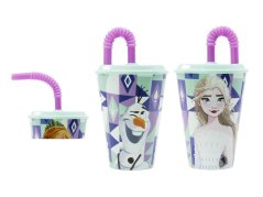 Stor kelímek 0,43l FROZEN s víčkem a brčkem