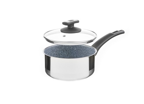 Rendlík s rukojetí CERAMMAX PRO COMFORT s poklicí, Ø 18 cm, 2 l, šedý granit