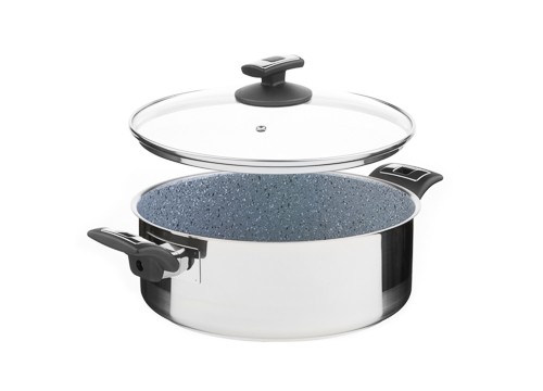 Rendlík CERAMMAX PRO COMFORT s poklicí, Ø 26 cm, 4,5 l, šedý granit