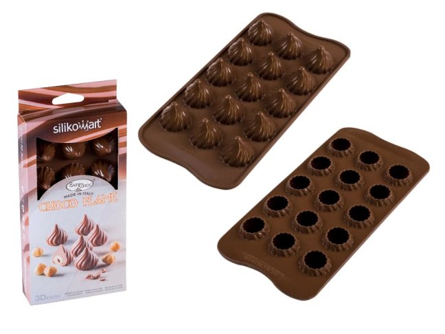 SILIKOMART forma CHOCO FLAME-PLAMEN pralinky 3D silikon 21x10,5