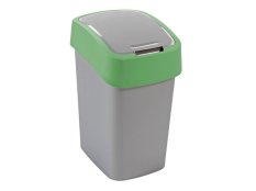 Koš odpadkový FLIP BIN 25 l výklopný, stříbrný/zelený